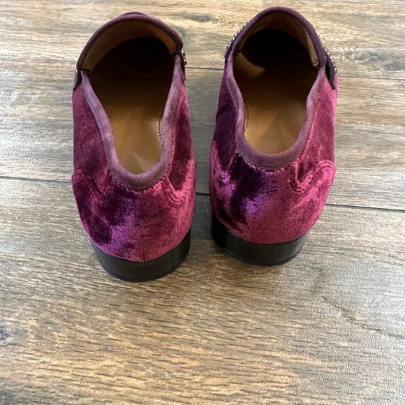 Burgundy  Franco Sarto Classic Low block Heeled Loafers with Studded Detail 7 - Picture 9 of 12